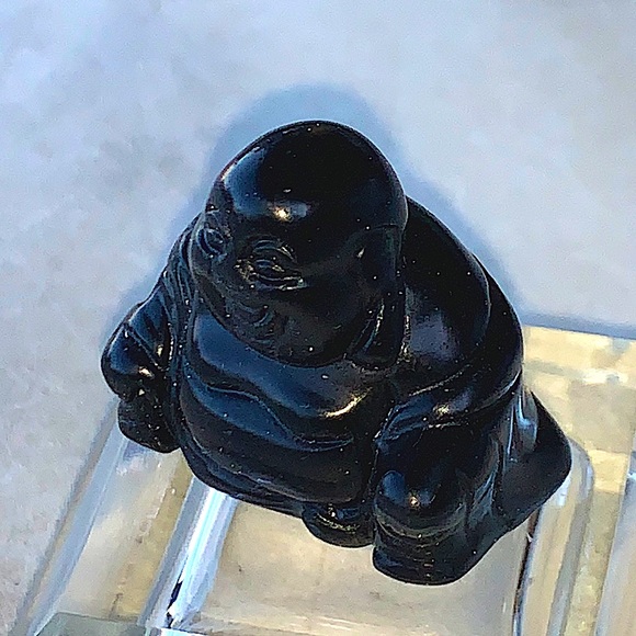 BUDDHA OBSIDIAN CRYSTAL STONE ROCK 1 1/4 INCH (FOR ONE) HEALING STONE - Picture 5 of 8